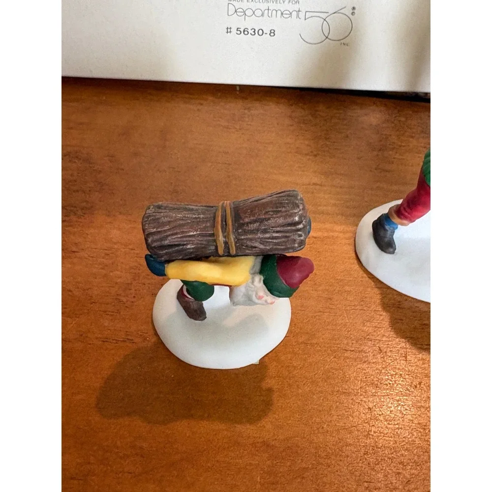 Department 56 Woodsmen Elves Mens OS Village Accessory Multicolor Porcelain Set